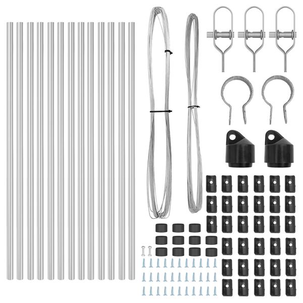 vidaXL Zaunpfosten 13 pcs Silber Ø32mm 120 cm Verzinkter Stahl