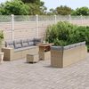 vidaXL Gartensofa-set mit Kissen 11 pcs Beige und Hellgrau Poly-Rattan