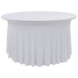 vidaXL 2 St&uuml;ck Stretch-Tischdecken mit Rand Wei&szlig; 120x74 cm