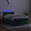 vidaXL Boxspringbett mit Matratze & LED Dunkelgr&uuml;n 90x200 cm Samt