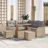 vidaXL Garten-Sofa-Set mit Kissen mit Kissen 8 pcs Beige und Hellgrau