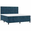 vidaXL Boxspringbett mit Matratze Dunkelblau 180x200 cm Samt