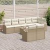 vidaXL Gartensofa-set mit Speicher 9 pcs Beige und Wei&szlig; Poly-Rattan