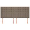 vidaXL Kopfteil mit Ohren Taupe 203x16x118/128 cm Stoff