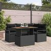 vidaXL Garten-Sofa-Set mit Speicher 5 pcs Schwarz Poly Rattan