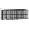 vidaXL Outdoor-Hundezwinger mit Dach Stahl 11,06 m&sup2;