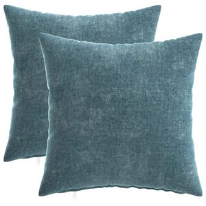 vidaXL Kissenbezug 2 stk. HEERLEN Blau 40 x 40 cm Chenille-Stoff