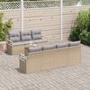 vidaXL Gartensofa-set mit Kissen 8 pcs Beige Poly-Rattan