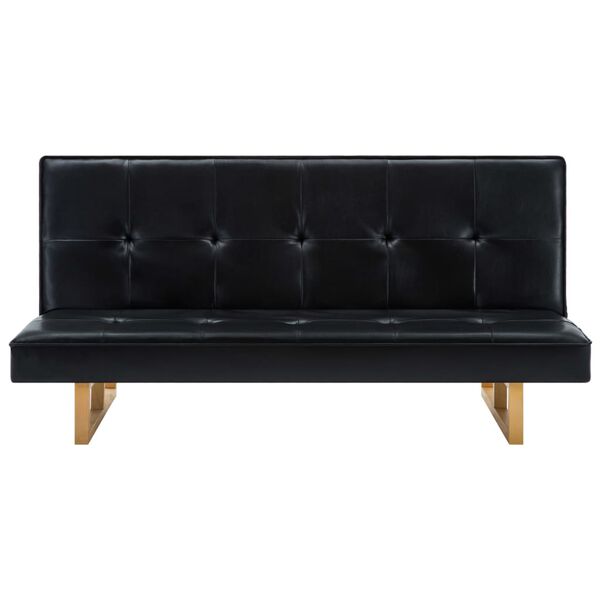 vidaXL Schlafsofa Kunstleder Schwarz