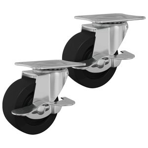 vidaXL Bockrolle 2 pcs Schwarz und Silber 50,7 x 50,7 x 24,4 mm