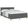 vidaXL Boxspringbett mit Matratze Dunkelgrau 140 x 190 cm Stoff