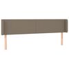 vidaXL Kopfteil mit Ohren Taupe 183x16x78/88 cm Stoff