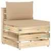 vidaXL 5-tlg. Garten-Lounge-Set mit Kissen Gr&uuml;n Impr&auml;gniertes Holz
