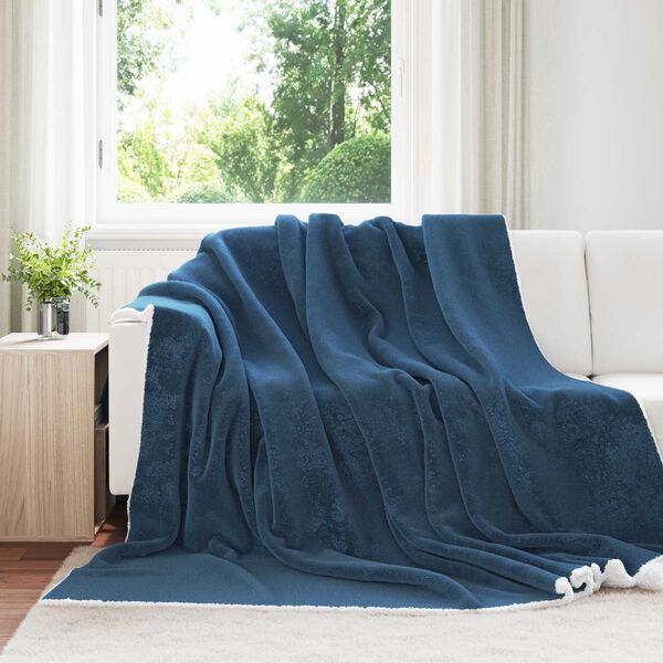 vidaXL &Uuml;berwurfdecke Marineblau 220 x 240 cm Fleece