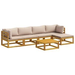 vidaXL Sofa-Set 6 stk. Natur Massivholz Akazie