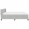 vidaXL Boxspringbett mit Matratze Hellgrau 200 x 200 cm Samt