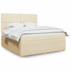 vidaXL Boxspringbett mit Matratze Creme 180x200 cm Stoff