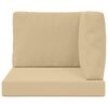 vidaXL Sofakissen f&uuml;r drau&szlig;en 3 pcs Beige Polyester