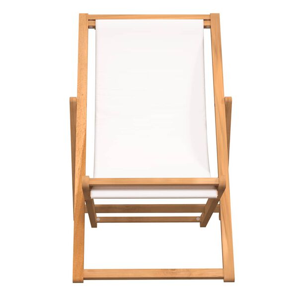 vidaXL Liegestuhl Teak 56x105x96 cm Creme