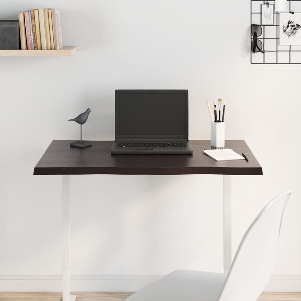 vidaXL Tischplatte 80x60x2 cm Massivholz Eiche Behandelt Baumkante