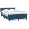 vidaXL Boxspringbett mit Matratze Dunkelblau 140x220 cm Samt