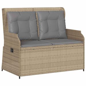 vidaXL Gartenbank Beige Poly-Rattan