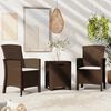 vidaXL 3-tlg. Garten-Lounge-Set mit Kissen PP Rattan Braun
