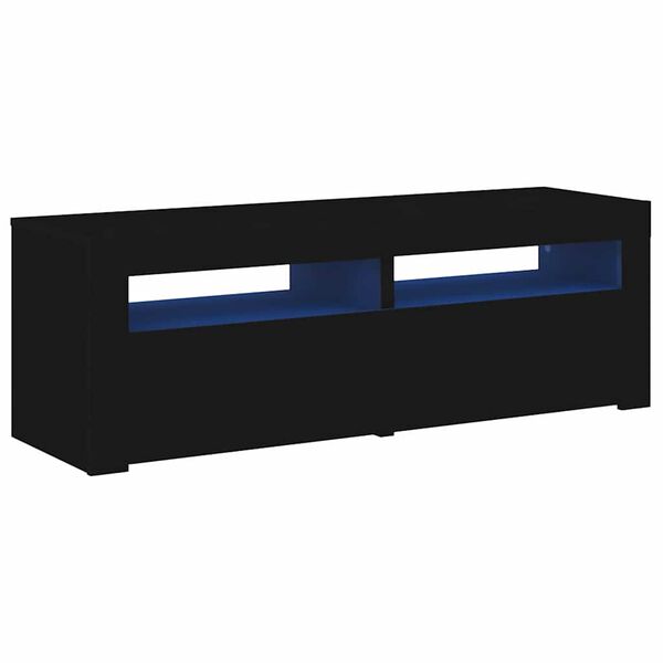 vidaXL TV-Schrank mit LED-Leuchten Schwarz 120x35x40 cm