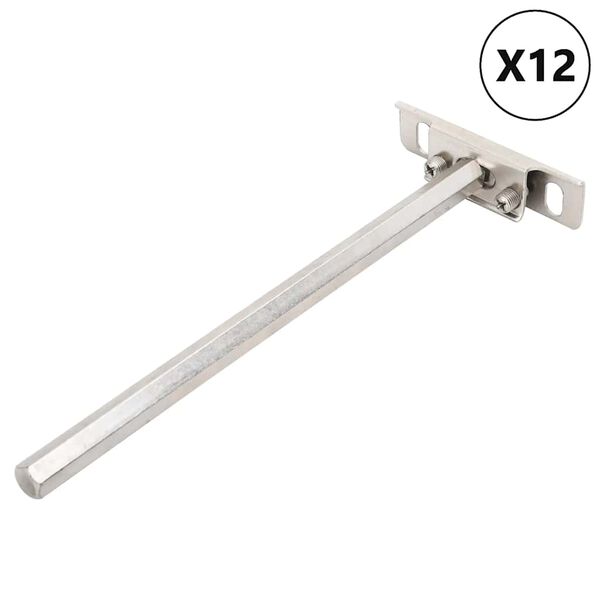 vidaXL Regaltr&auml;ger Schwebend 12 Stk. Unsichtbar &Oslash;12x200 mm