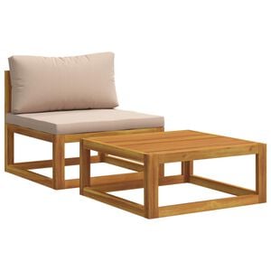 vidaXL Sofa-Set mit Kissen 2 stk. Massivholz Akazie Natur