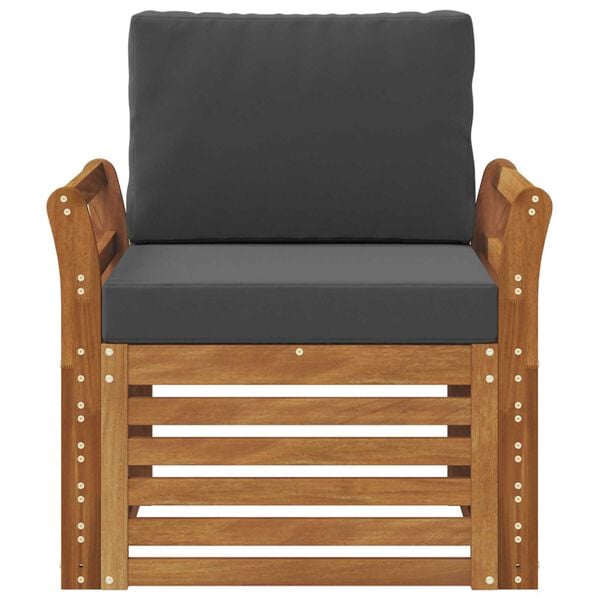 vidaXL Outdoor-Sofagarnitur Massives Akazienholz und Polyester Natur