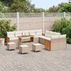 vidaXL Gartensofa-set mit Kissen 18 pcs Beige und Creme Poly-Rattan