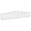 vidaXL Gabione mit Hochbogen 400x50x60/80 cm Verzinktes Eisen
