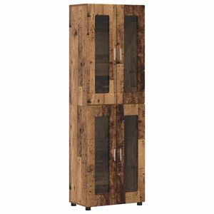 vidaXL Highboard mit T&uuml;r FLORIN Altholz 60 x 35 x 182 cm Holzwerkstoff