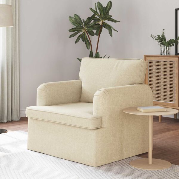 vidaXL Sofa 60cm Creme Metall