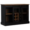 vidaXL Sideboard HALDEN 2 Schiebetüren Schwarz 112x40x80 cm Massivholz