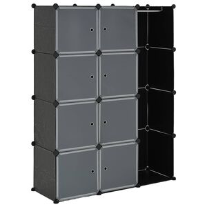 vidaXL Modularer Schrank mit 9 F&auml;chern 109x36,5x143cm Schwarz und Wei&szlig;