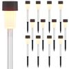 vidaXL Au&szlig;en Solarlichter mit Erdnagel 12 pcs Warmes Wei&szlig; 29,5 cm
