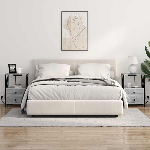 vidaXL Nachttisch Graues Sonoma 40 x 31 x 60 cm Holzwerkstoff