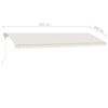 vidaXL Standmarkise Manuell Einziehbar 600x350 cm Creme