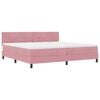 vidaXL LED Boxspringbett mit Matratze mit LED Rosa 200 x 200 cm Samt