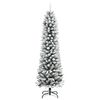 vidaXL Künstlicher Weihnachtsbaum Schlank mit Schnee 210 cm PVC & PE