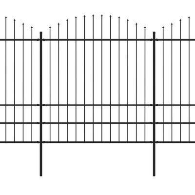 vidaXL Gartenzaun mit Speerspitzen Stahl (1,75 - 2) x 1,7 m Schwarz