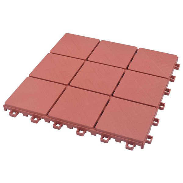 vidaXL Terrassenfliese 10 pcs Rot 30,5 x 30,5 x 2,2 cm Polypropylen