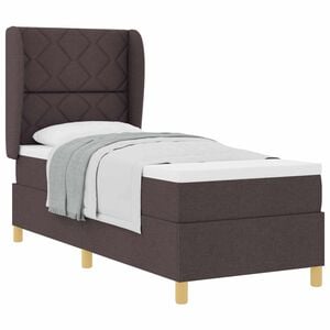 vidaXL Boxspringbett mit Kissen Dunkelbraun 200 x 80 cm Stoff