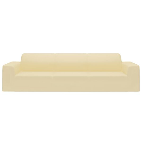 vidaXL Stretch Sofahusse 4-Sitzer Creme Polyester-Jersey