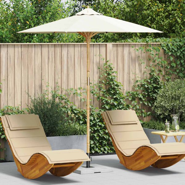 vidaXL Garten-Sonnenschirm Cremewei&szlig; &Oslash; 270 x 260 cm Bambus