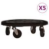 vidaXL Pflanzenroller 5 Stk. 40 cm Durchmesser Schwarz 275 kg