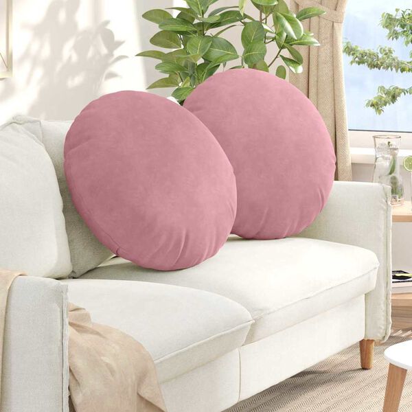 vidaXL Sitzkissen 2 pcs Rosa &Oslash; 80 x 29 cm Samt