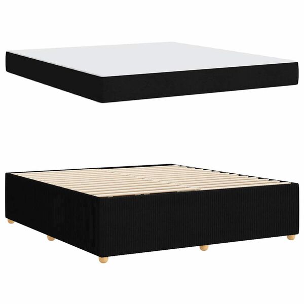 vidaXL Bettrahmen mit Matratze Schwarz 180 x 200 cm Stoff
